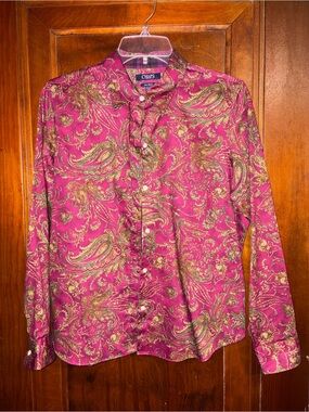 Chaps women’s Fuchsia Paisley Button-Down Shirt